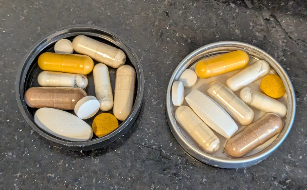 The first ever manual Sharper Human stack — multiple pills before consolidation into a single blend